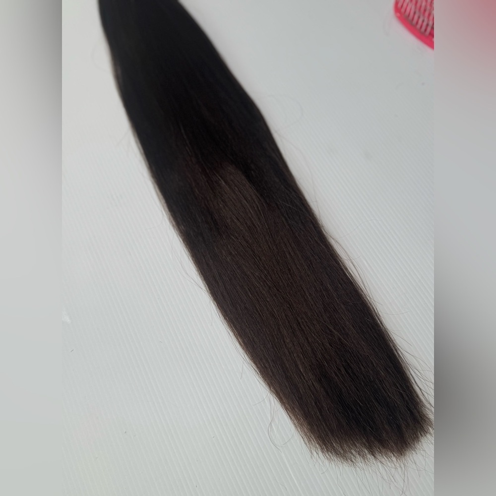 24” Yaki Straight 100% Human Hair | Color #4 Medium Brown - Picture 4 of 6